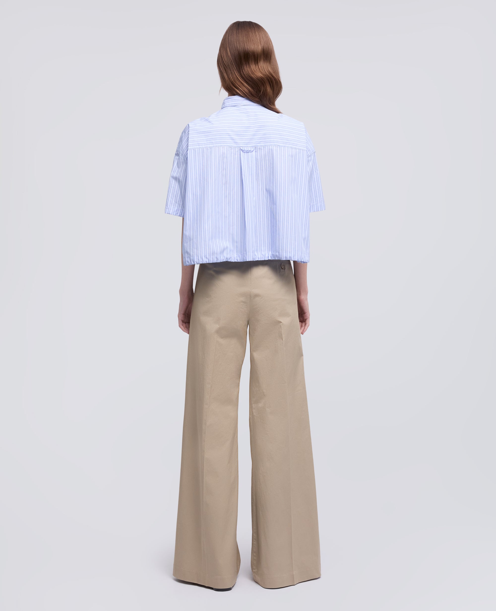 CAMICIA IN POPELINE DI COTONE A RIGHE - BLU - ASPESI