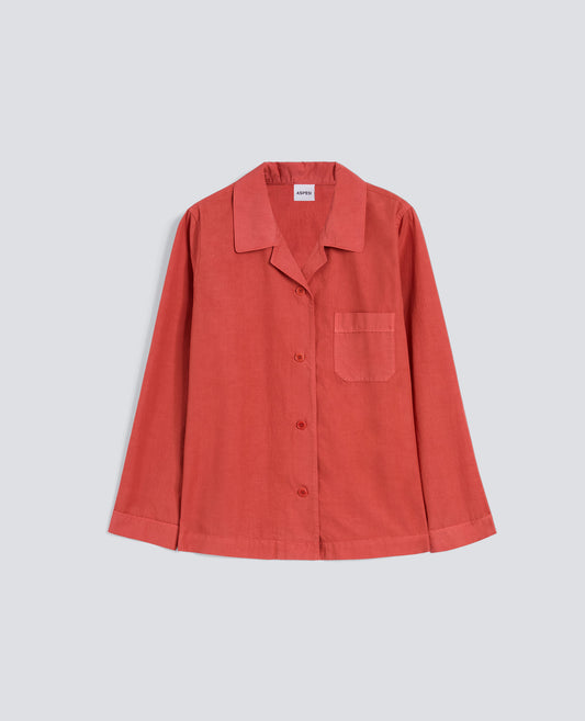 GIACCA CAMICIA TIPO PIGIAMA IN POPELINE COTONE TINTO CAPO - ARANCIO - ASPESI