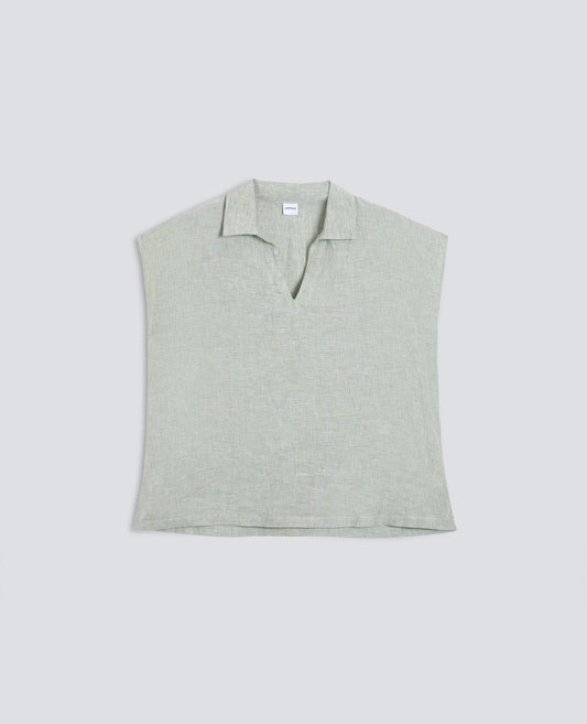 TOP IN LINO DELAVE - VERDE - ASPESI