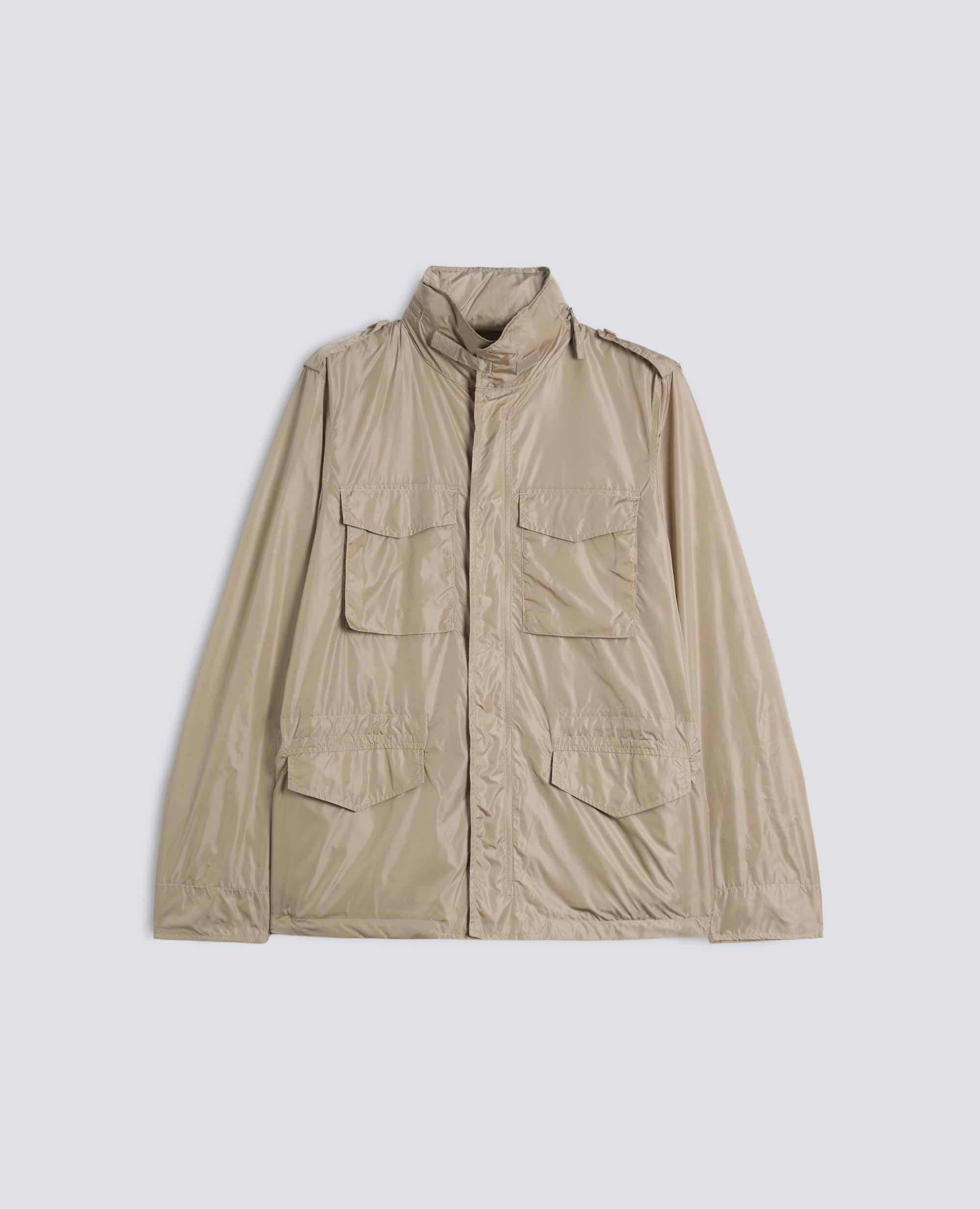 CHAQUETA DE NYLON MINI FIELD CON CAPUCHA DESMONTABLE - BEIGE - ASPESI