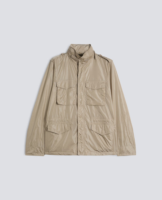 GIUBBOTTO MINI FIELD IN NYLON CON CAPPUCCIO STACCABILE - BEIGE - ASPESI