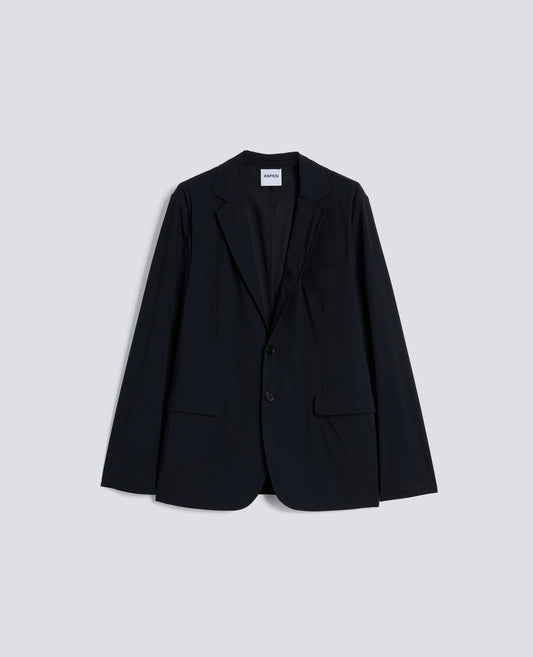 BLAZER IN NYLON STRETCH - BLU - ASPESI