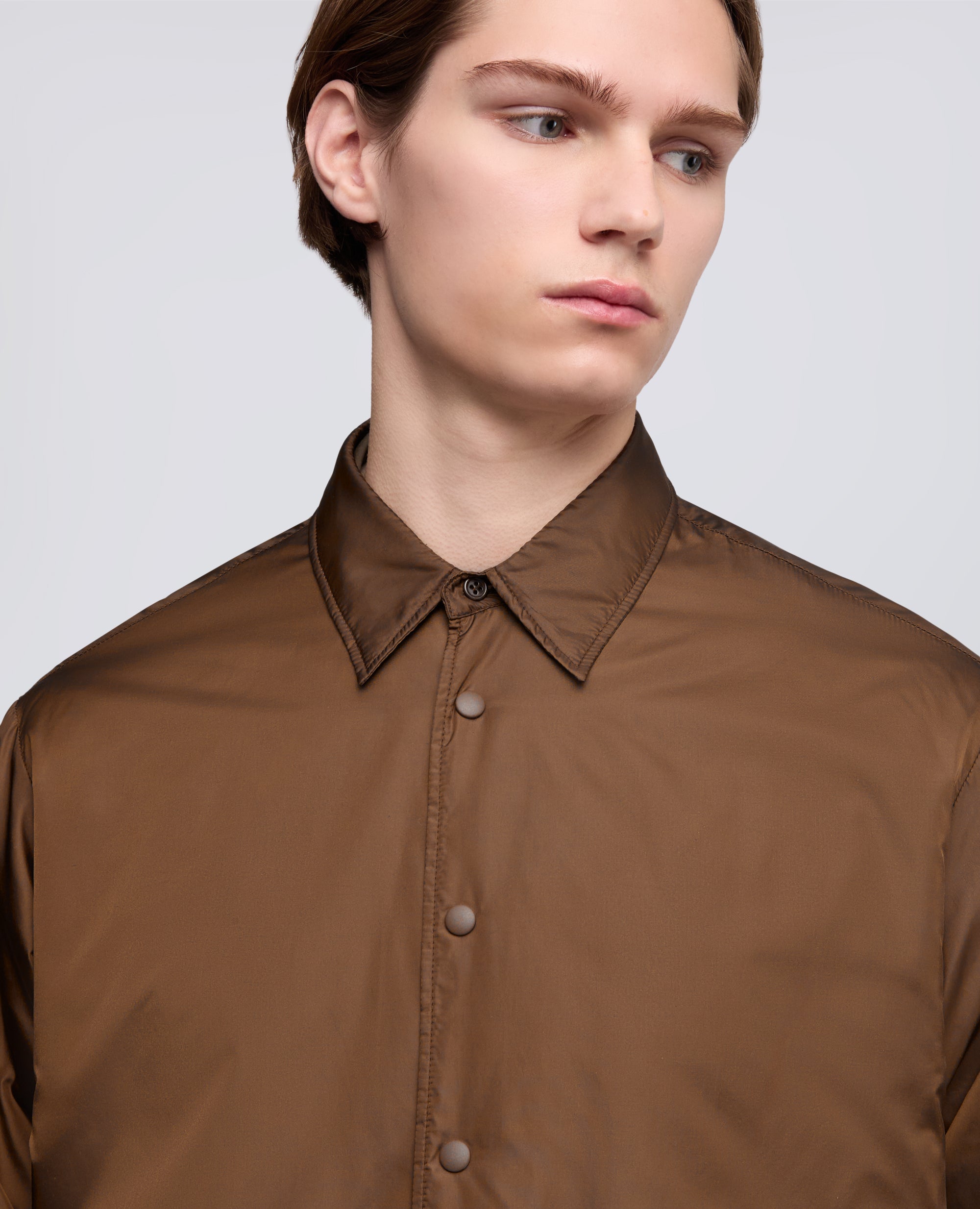 CAMICIA IN NYLON LEGGERO IMBOTTITA - MARRONE - ASPESI