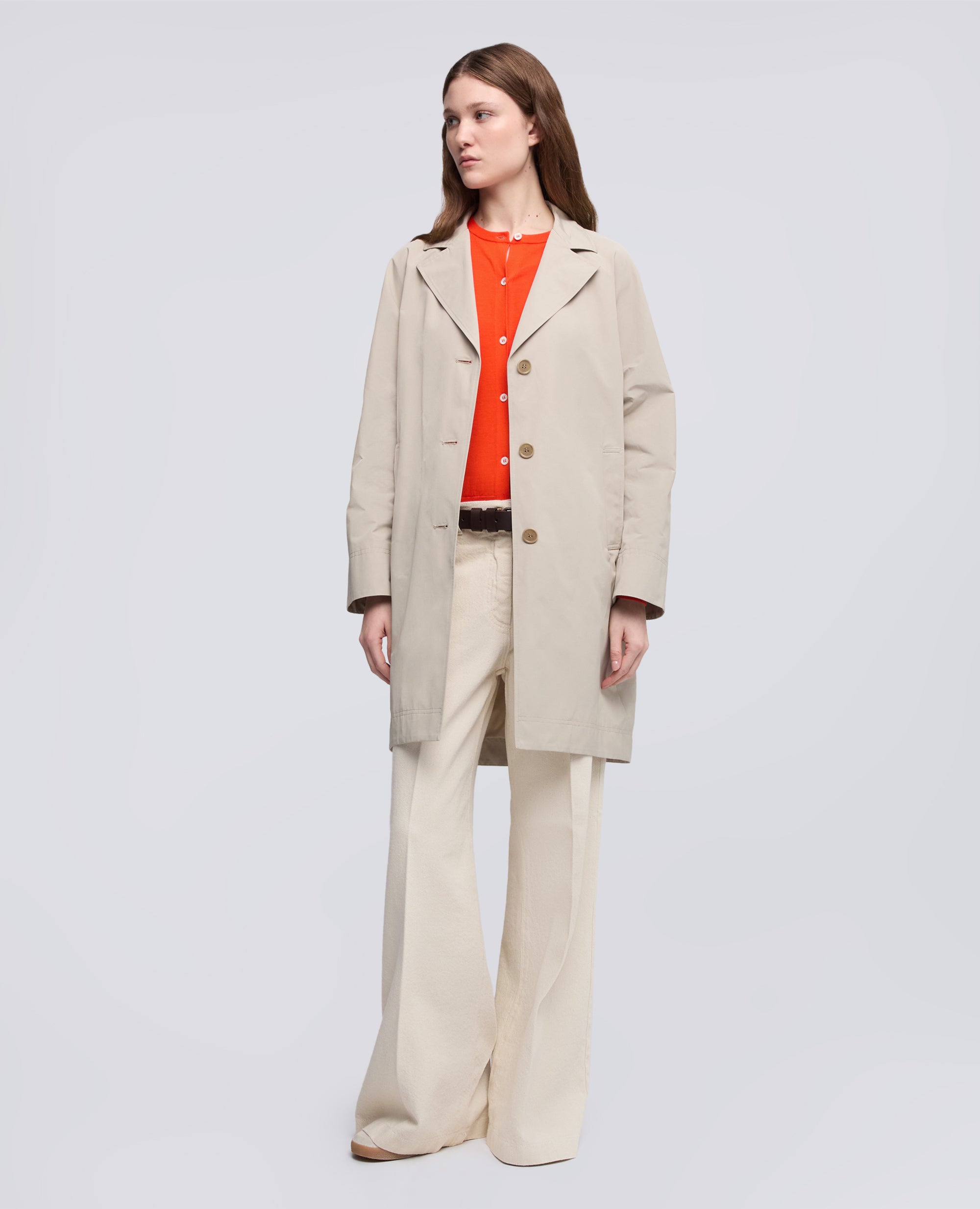 CAPPOTTO FODERATO IN TELA DI COTONE E POLIESTERE - BEIGE - ASPESI