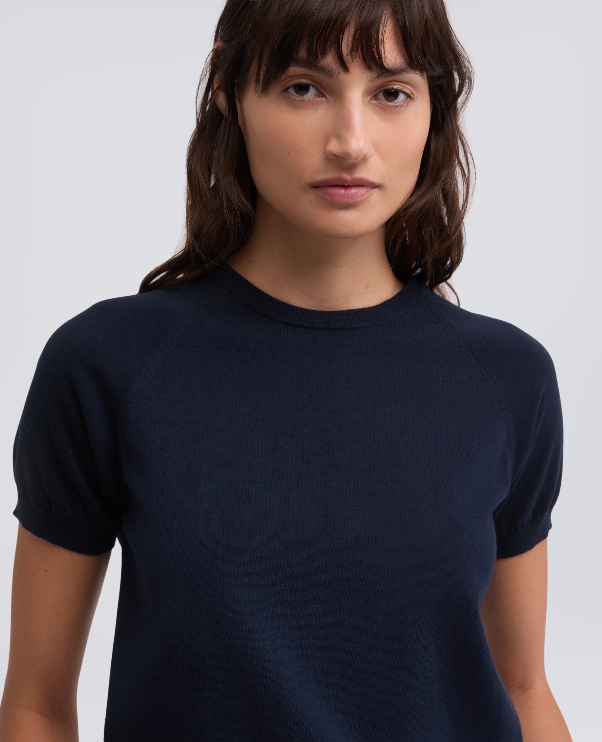 CREWNECK-T-SHIRT AUS PUREM BAUMWOLLGARN - BLU - ASPESI