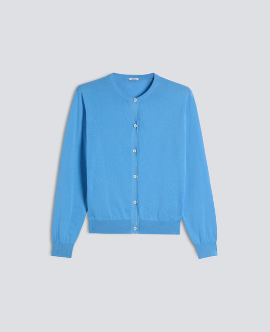 CARGIDAN GIROCOLLO IN COTONE - AZZURRO - ASPESI