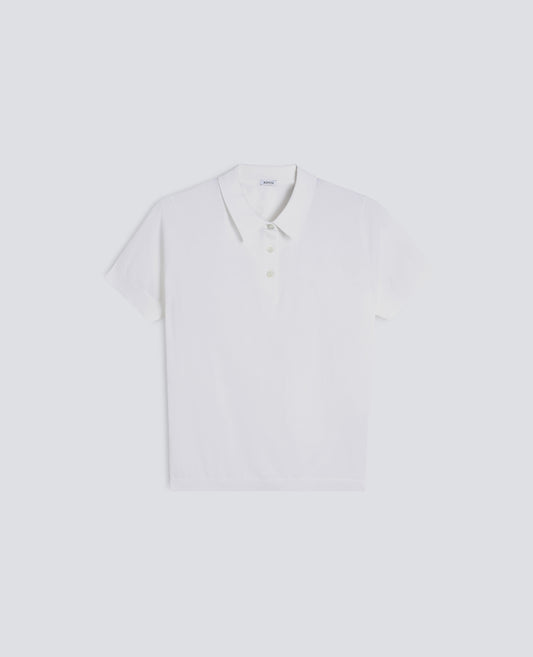 POLO IN MISTO COTONE, SETA E LINO - BIANCO - ASPESI