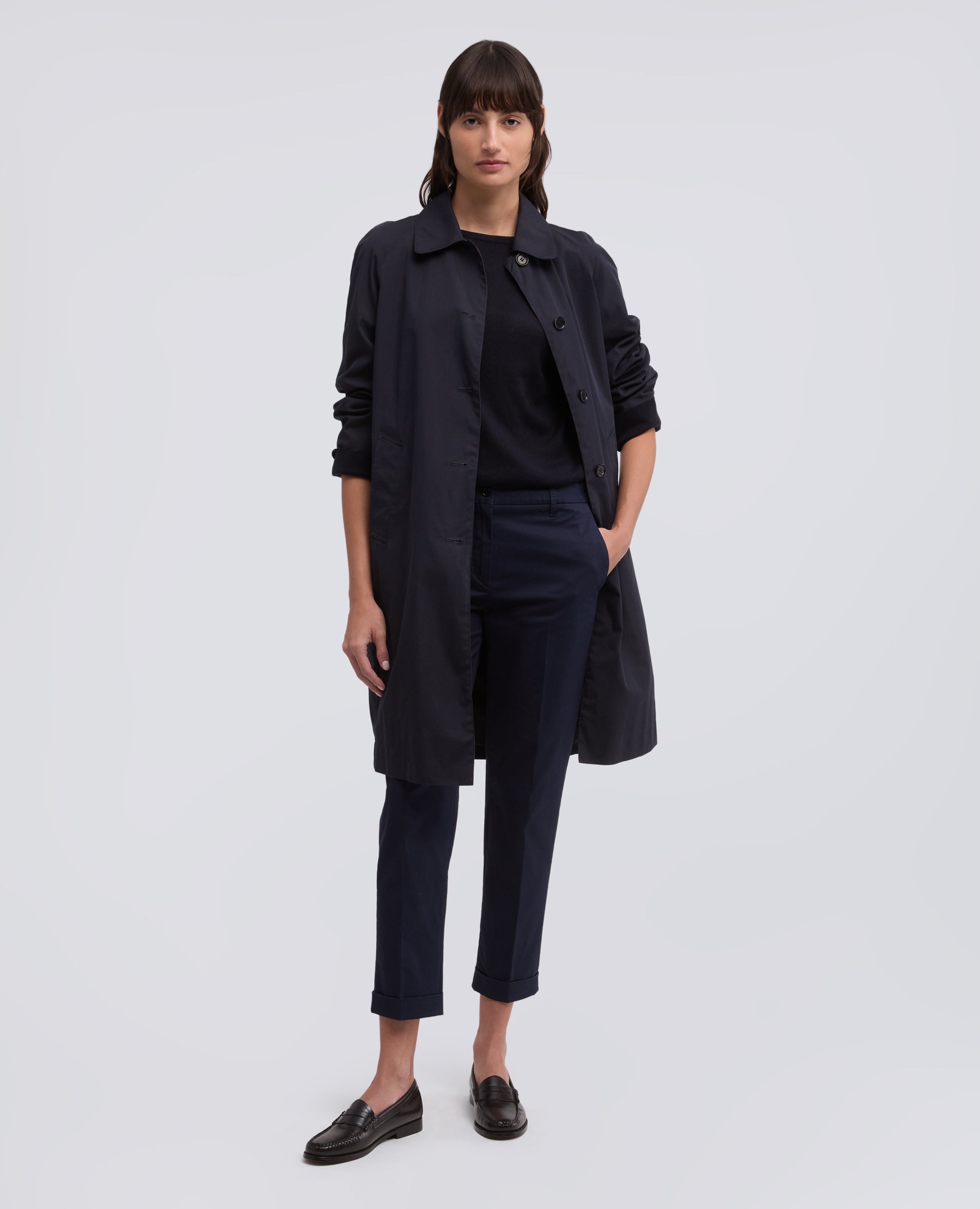 MAGLIA A MANICHE LUNGHE IN MISTO SETA, COTONE E CASHMERE - BLU - ASPESI