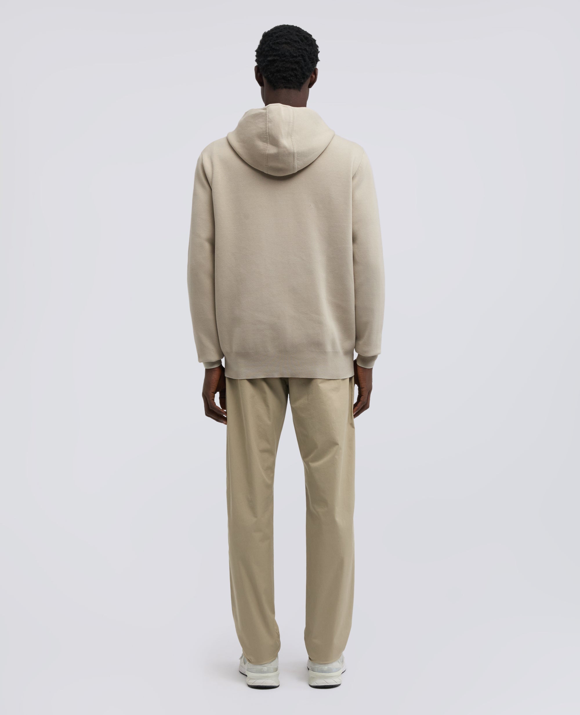 MAGLIA CON CAPPUCCIO IN COTONE DOPPIA FRONTURA - BEIGE - ASPESI