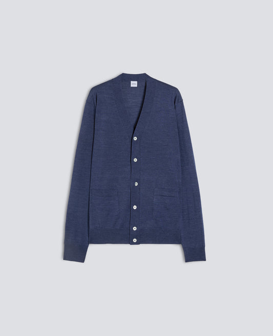 CARDIGAN IN LANA E SETA - BLU - ASPESI