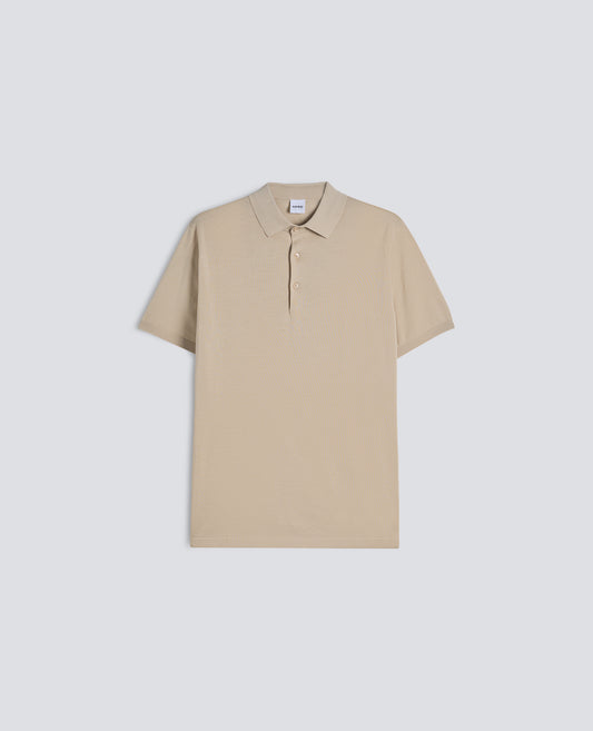 POLO IN COTONE CON BOTTONI IN MADREPERLA - BEIGE - ASPESI