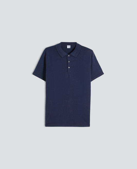 POLO IN MAGLIA DI COTONE, SETA E LINO - BLU - ASPESI