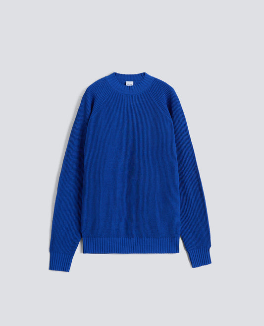 MAGLIA GIROCOLLO IN FILATO DI COTONE - BLU - ASPESI
