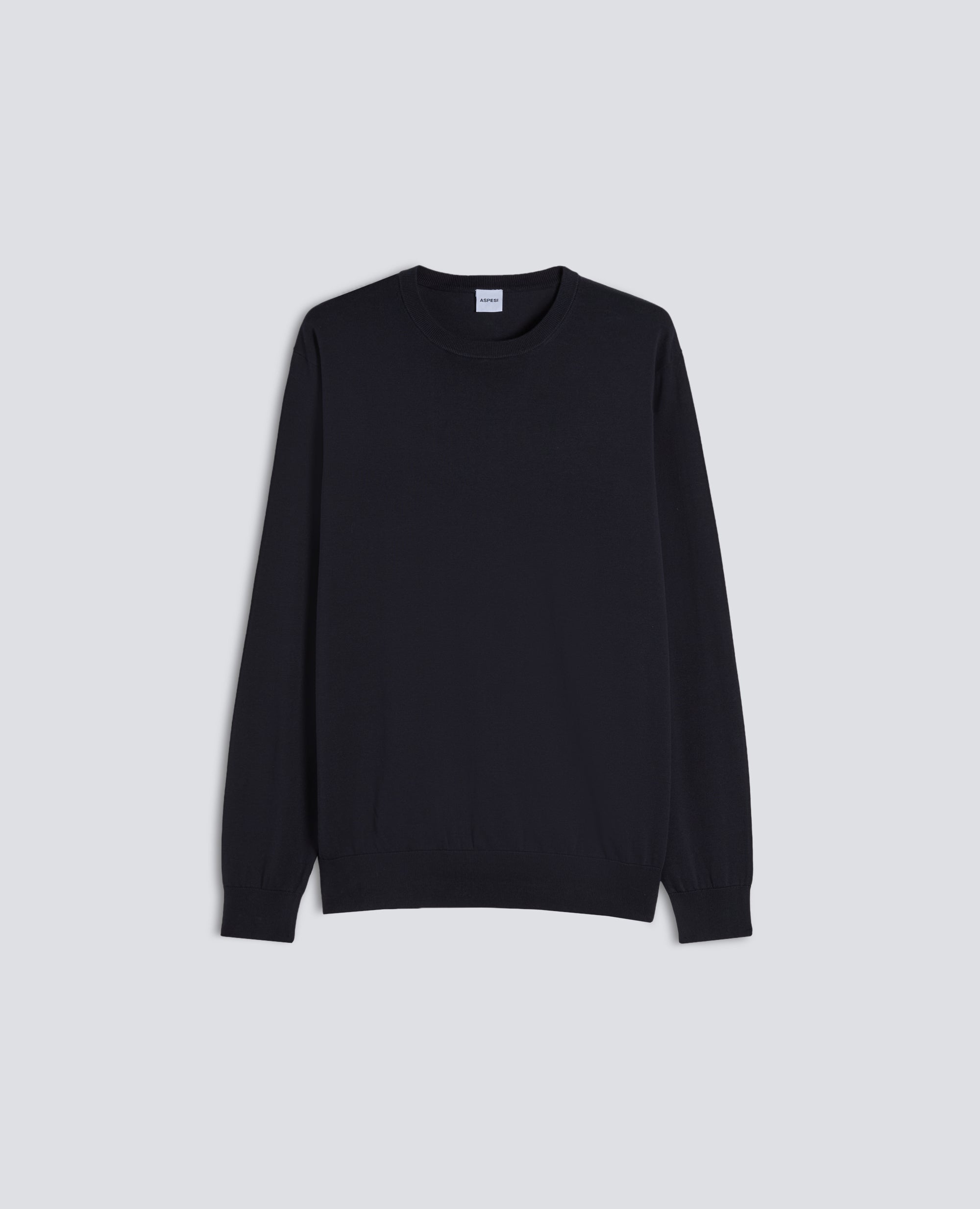 MAGLIA GIROCOLLO IN COTONE - BLU - ASPESI
