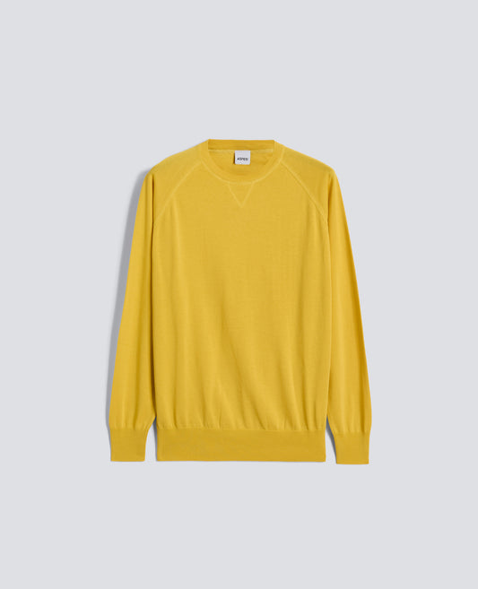 MAGLIA GIROCOLLO IN COTONE - GIALLO - ASPESI