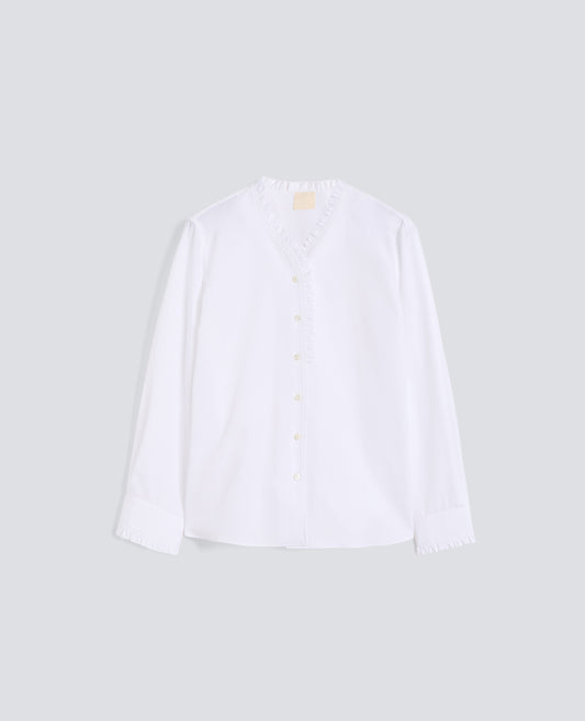CAMICIA IN POPELINE COTONE TINTO PEZZA - BIANCO - ASPESI