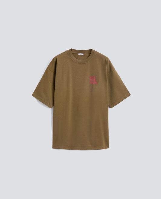T-SHIRT IN JERSEY DI COTONE ORGANICO CON STAMPA -NOT THIS YEAR- - VERDE - ASPESI