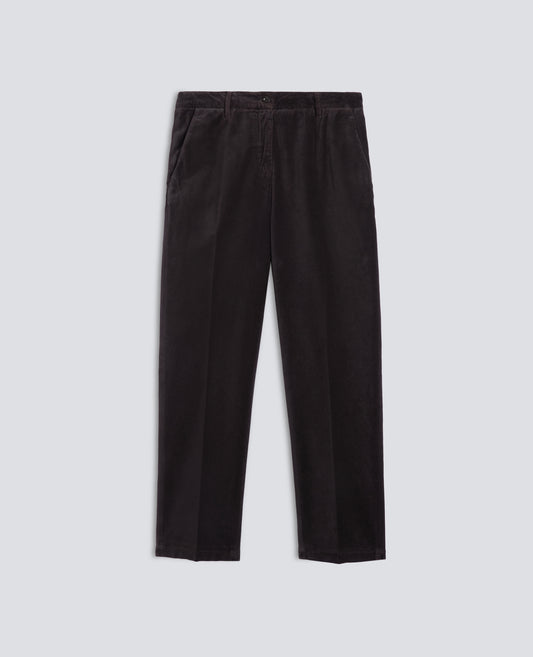 PANTALONE IN VELLUTO LISCIO - MARRONE - ASPESI