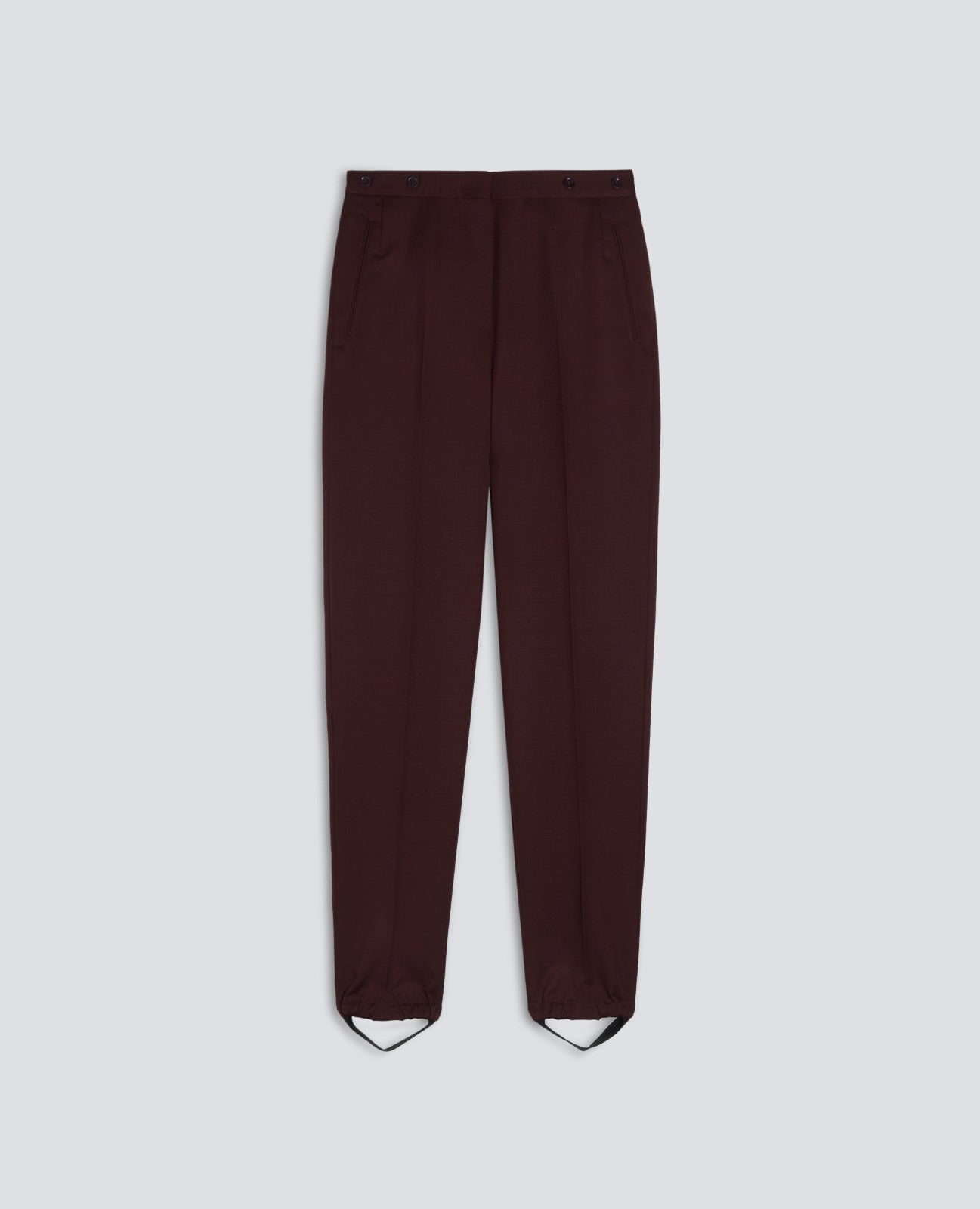 PANTALONE A VITA ALTA IN GABARDINE DI LANA VERGINE - MARRONE - ASPESI
