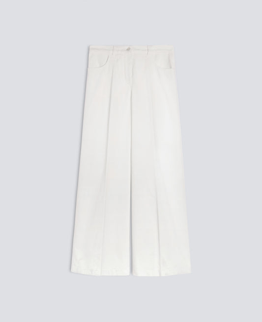 PANTALONE AMPIO IN VELLUTO LISCIO - NATURALE - ASPESI