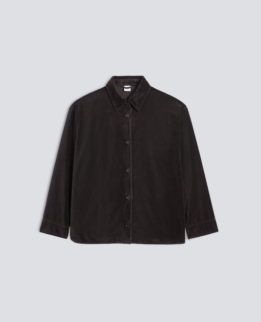 OVERSHIRT IN VELLUTO - MARRONE - ASPESI