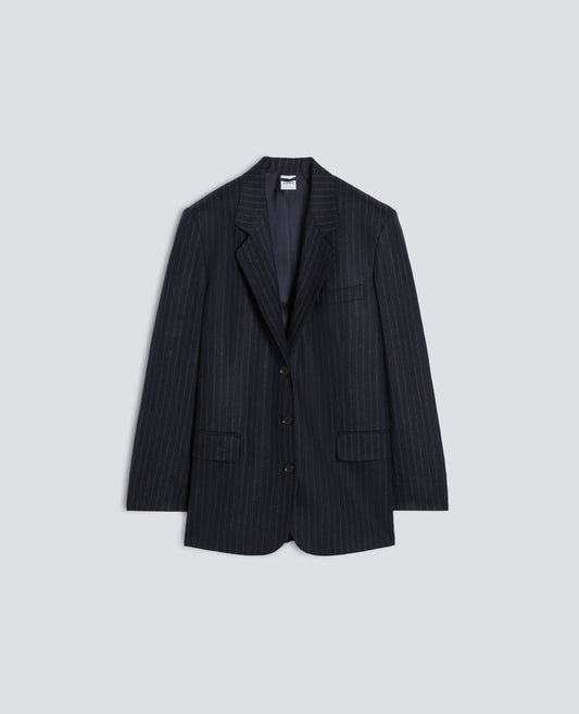 VESTE EN LAINE VIERGE ET SOIE - BLU - ASPESI