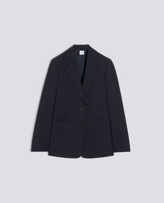 VESTE DROITE DECONSTRUITE EN FLANELLE DE TECNOLANA COMFORT - BLU - ASPESI