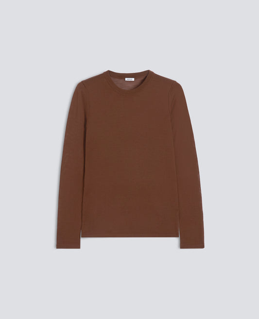 MAGLIA GIROCOLLO IN LANA MERINO - MARRONE - ASPESI