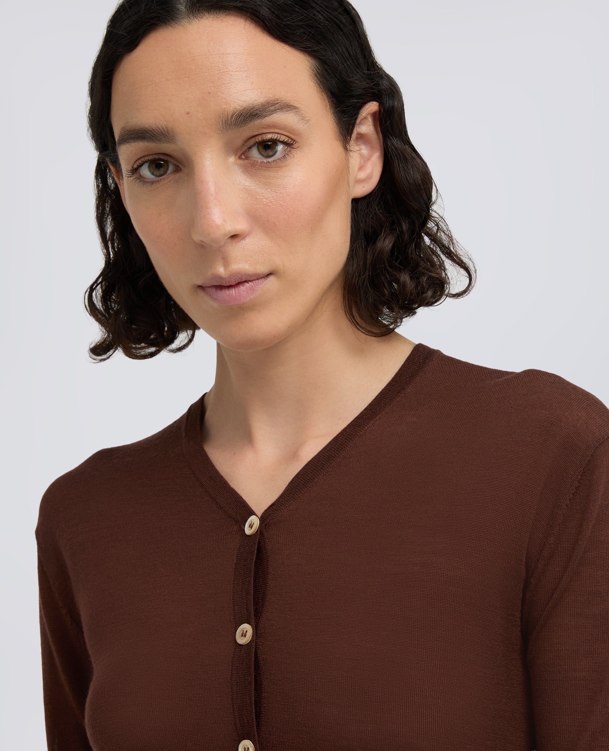 CARDIGAN AUS MERINOWOLLE - MARRONE - ASPESI