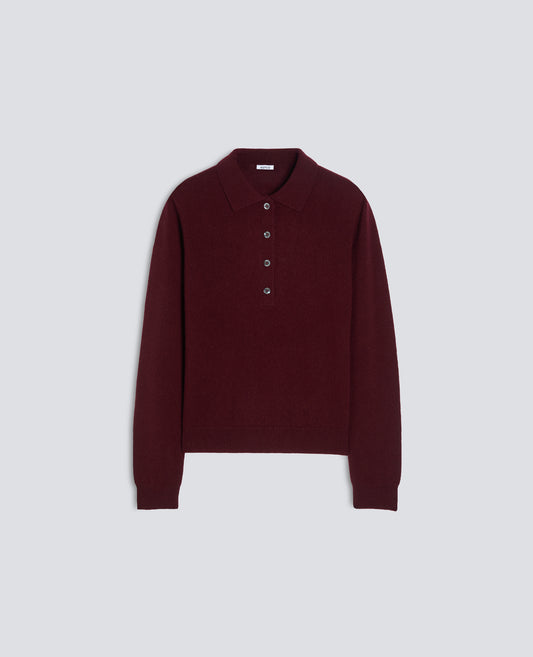 POLO A MANICHE LUNGHE IN PURO CASHMERE - ROSSO - ASPESI