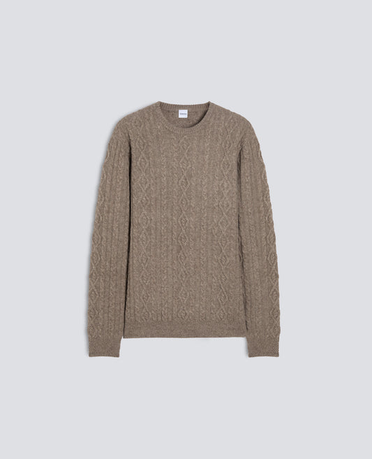 MAGLIA IN LANA E YAK A TRECCE E LOSANGHE - BEIGE - ASPESI