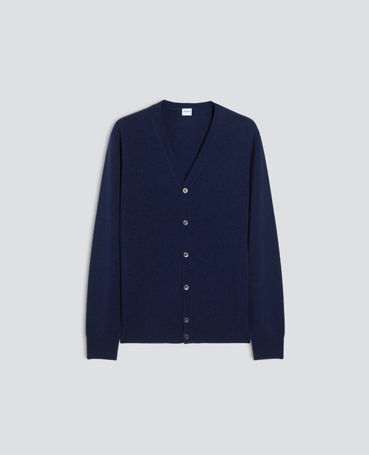 CARDIGAN IN LANA E CHASHMERE - BLU - ASPESI