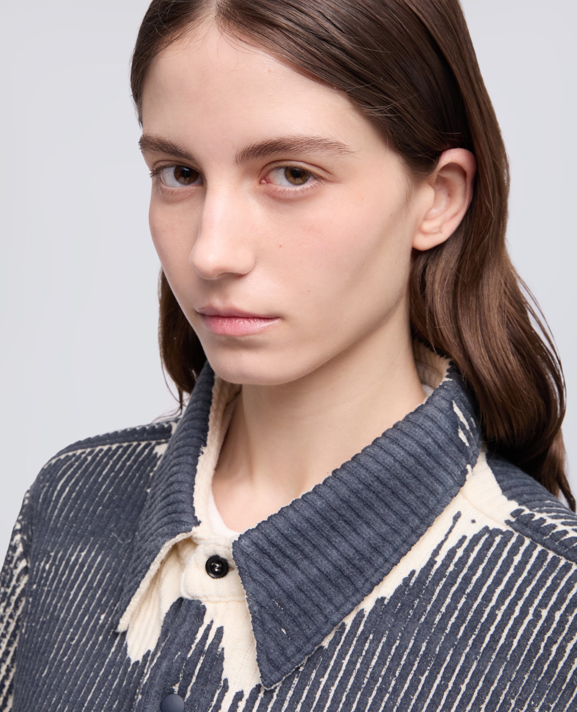 CAMICIA LIMITED EDITION NABA X ASPESI A COSTE IN MISTO LANA E CASHMERE PLACCATO - NATURALE - ASPESI