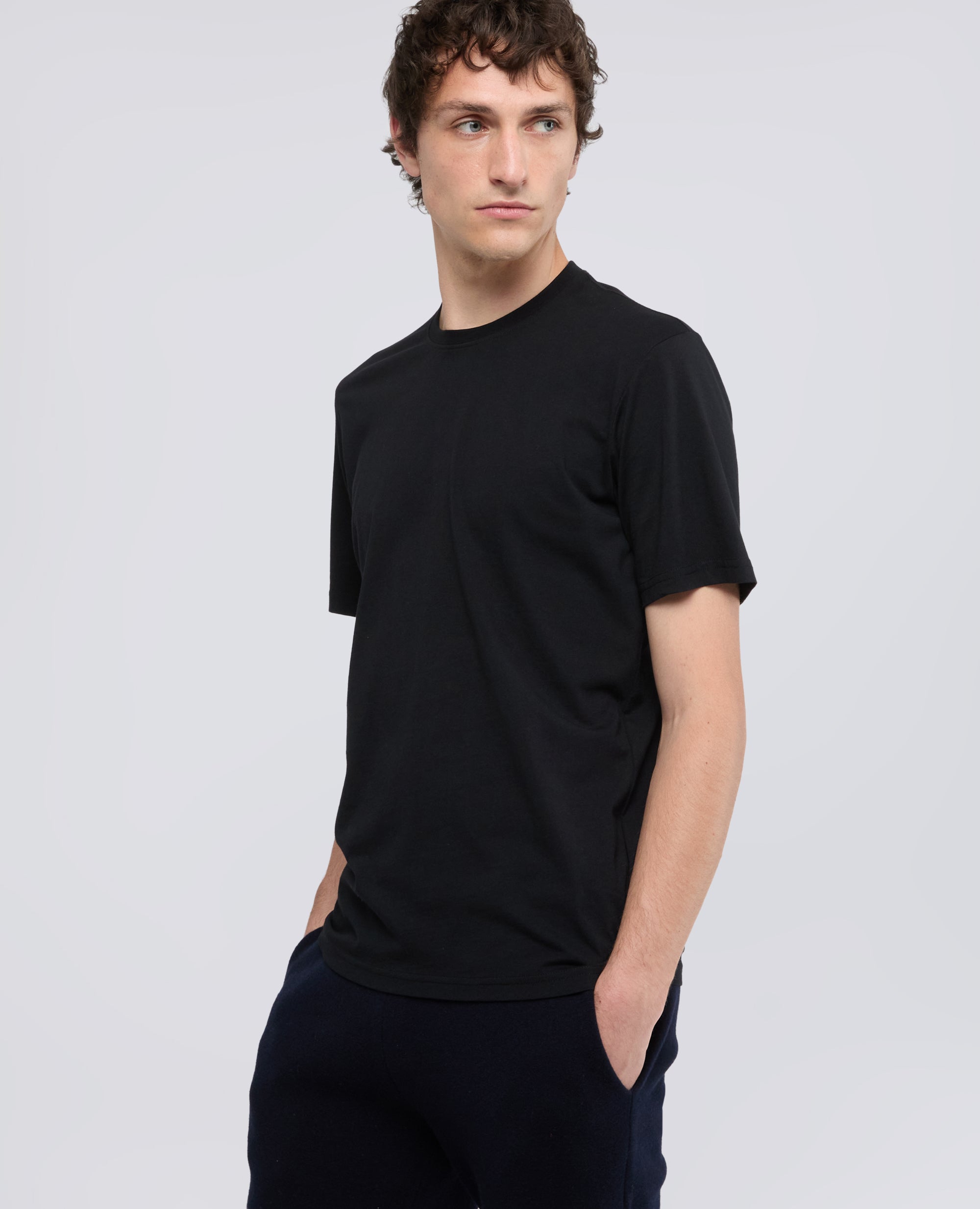 T-SHIRT IN JERSEY DI COTONE - NERO - ASPESI