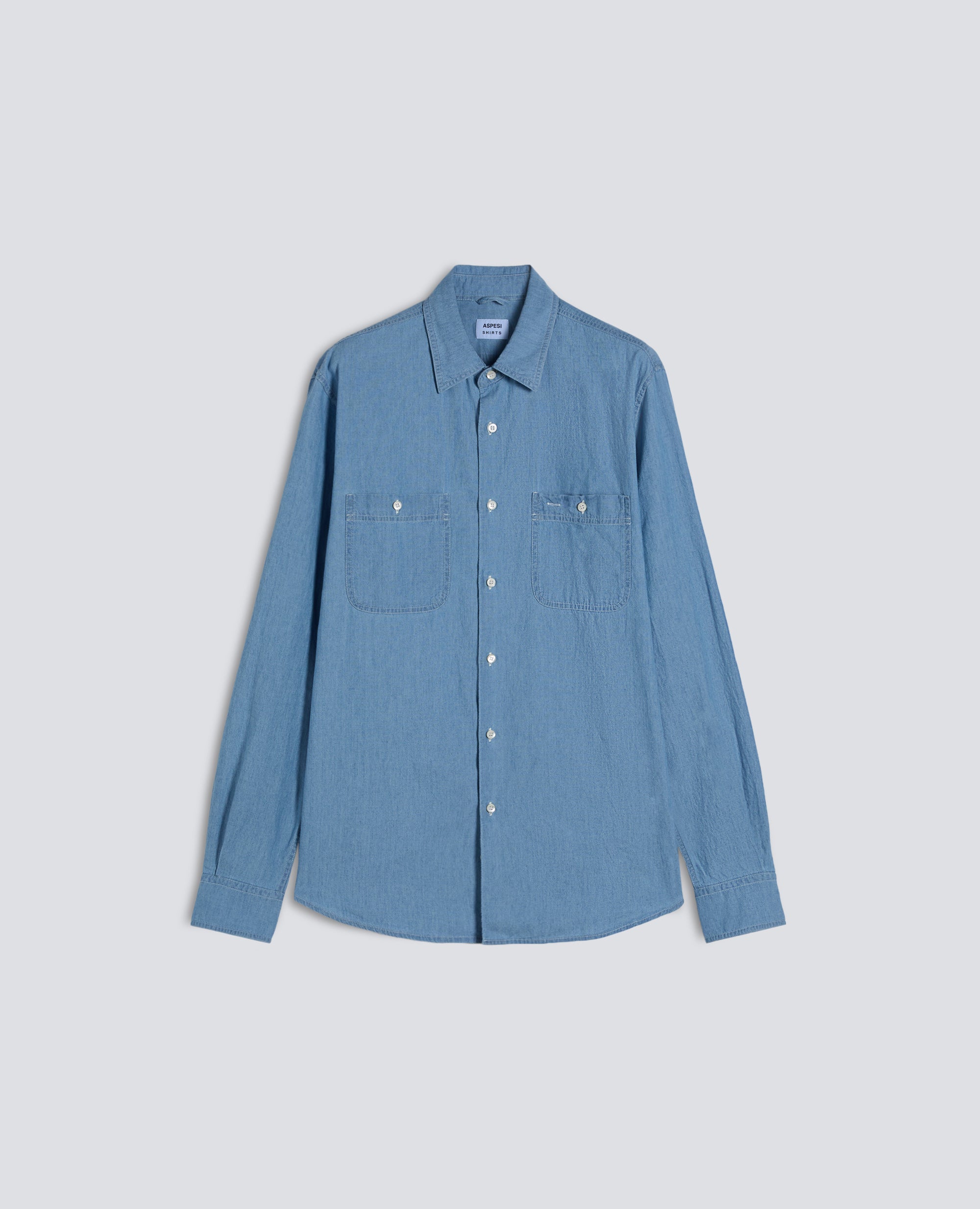 CAMICIA DA LAVORO NEW C SLIM IN CHAMBRAY DI COTONE - BLU - ASPESI