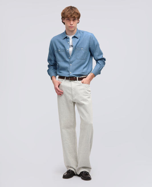 CAMICIA DA LAVORO NEW C SLIM IN CHAMBRAY DI COTONE - BLU - ASPESI
