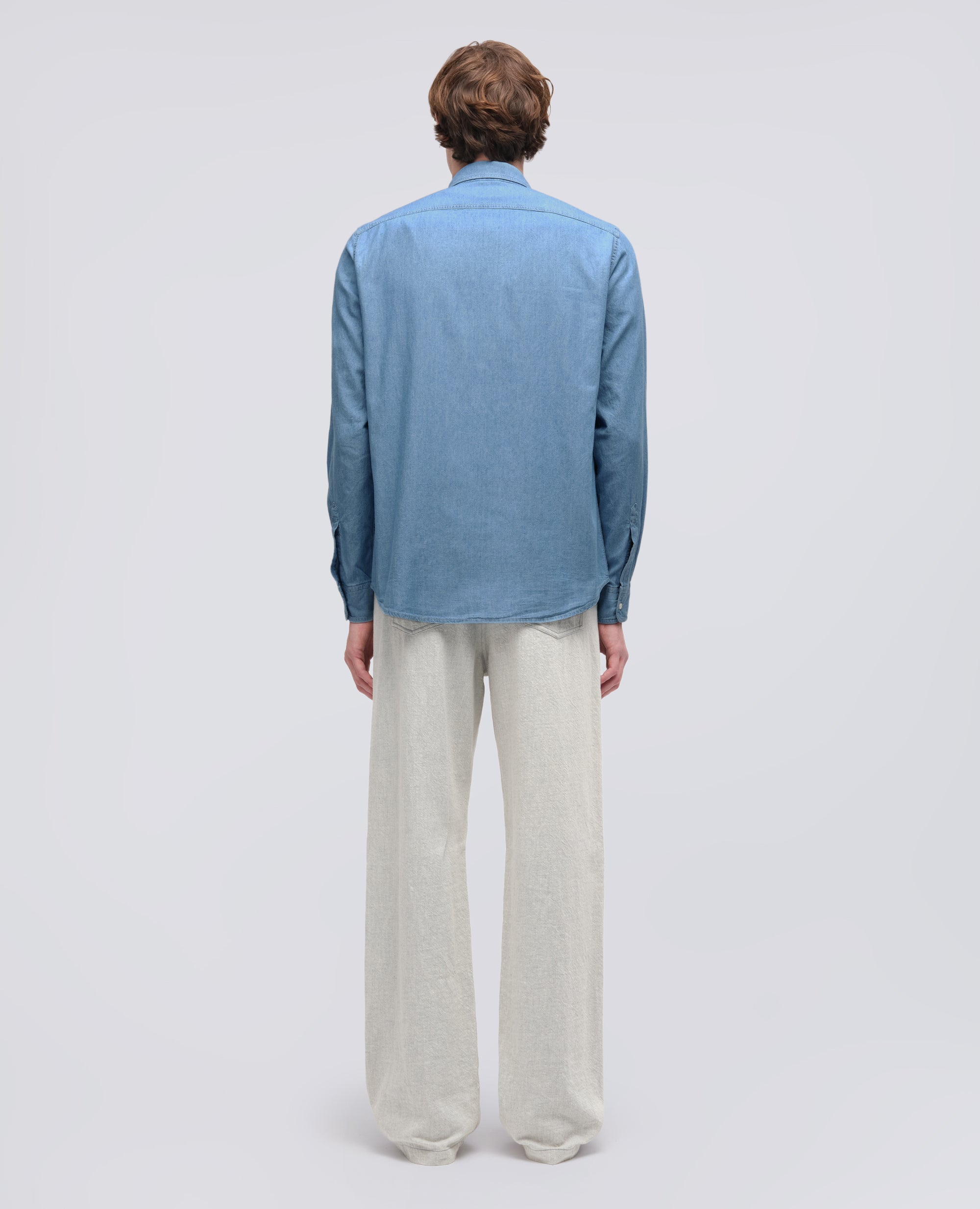 CAMICIA DA LAVORO NEW C SLIM IN CHAMBRAY DI COTONE - BLU - ASPESI