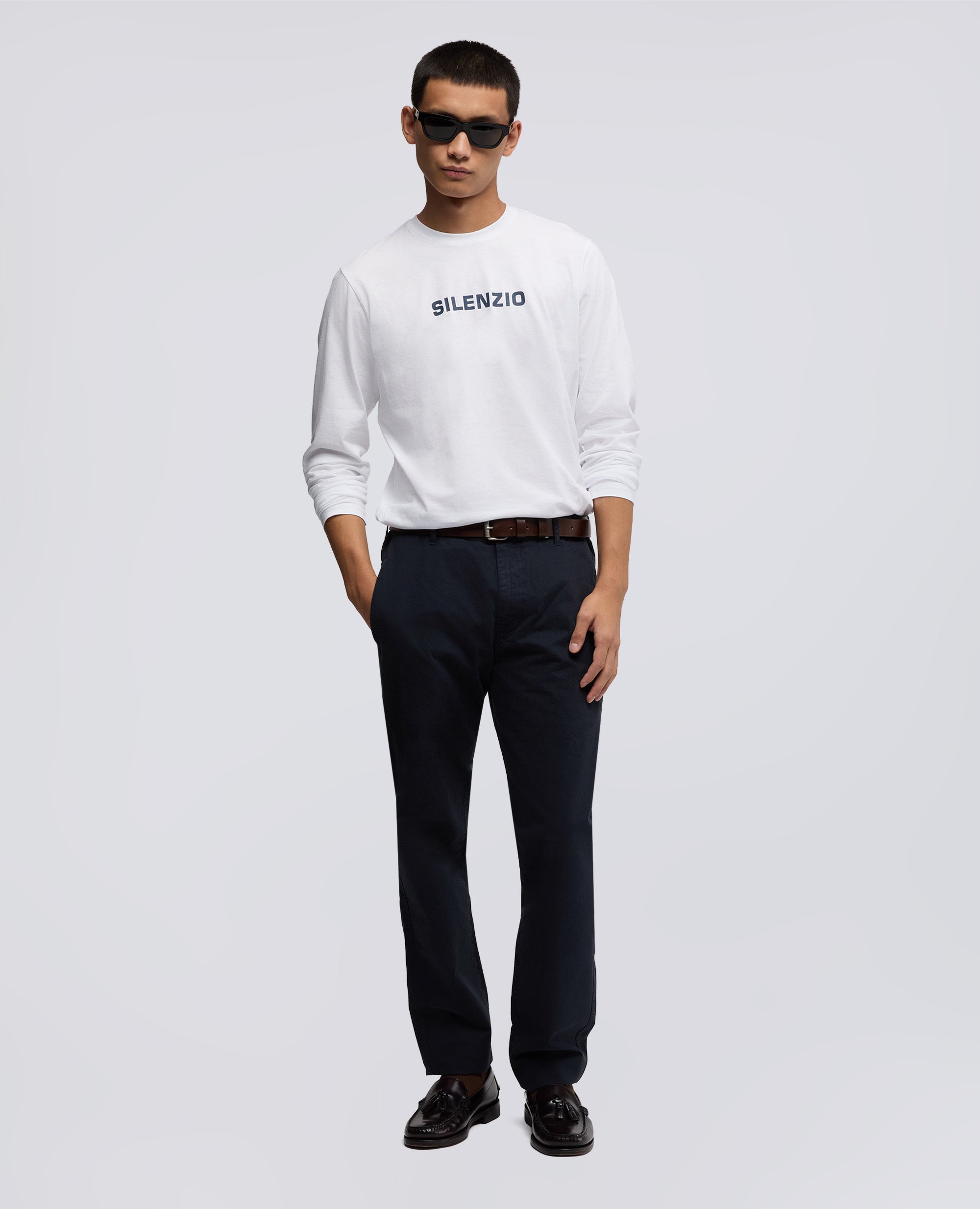 T-SHIRT A MANICHE LUNGHE SILENZIO - BIANCO - ASPESI