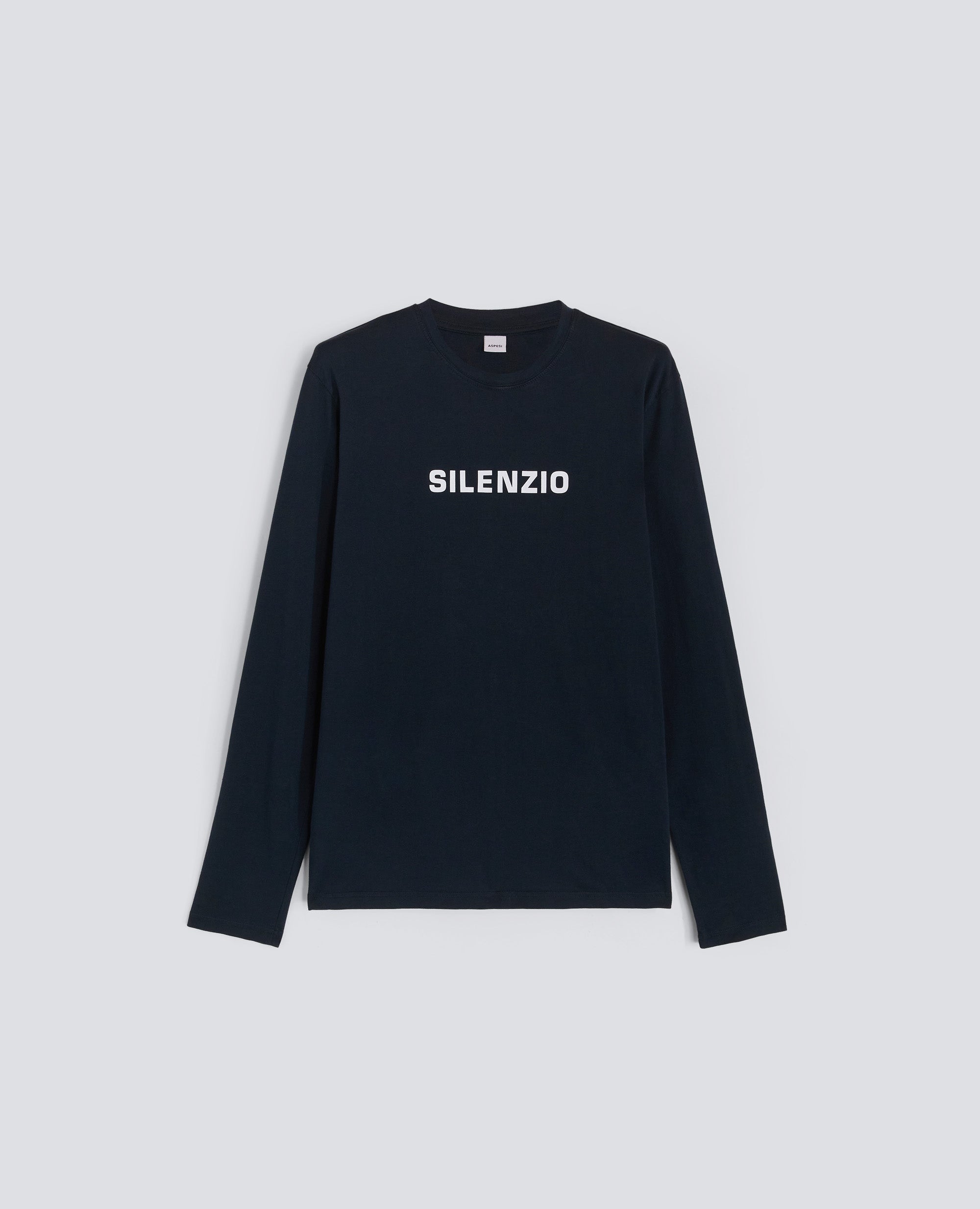 T-SHIRT A MANICHE LUNGHE SILENZIO - BLU - ASPESI