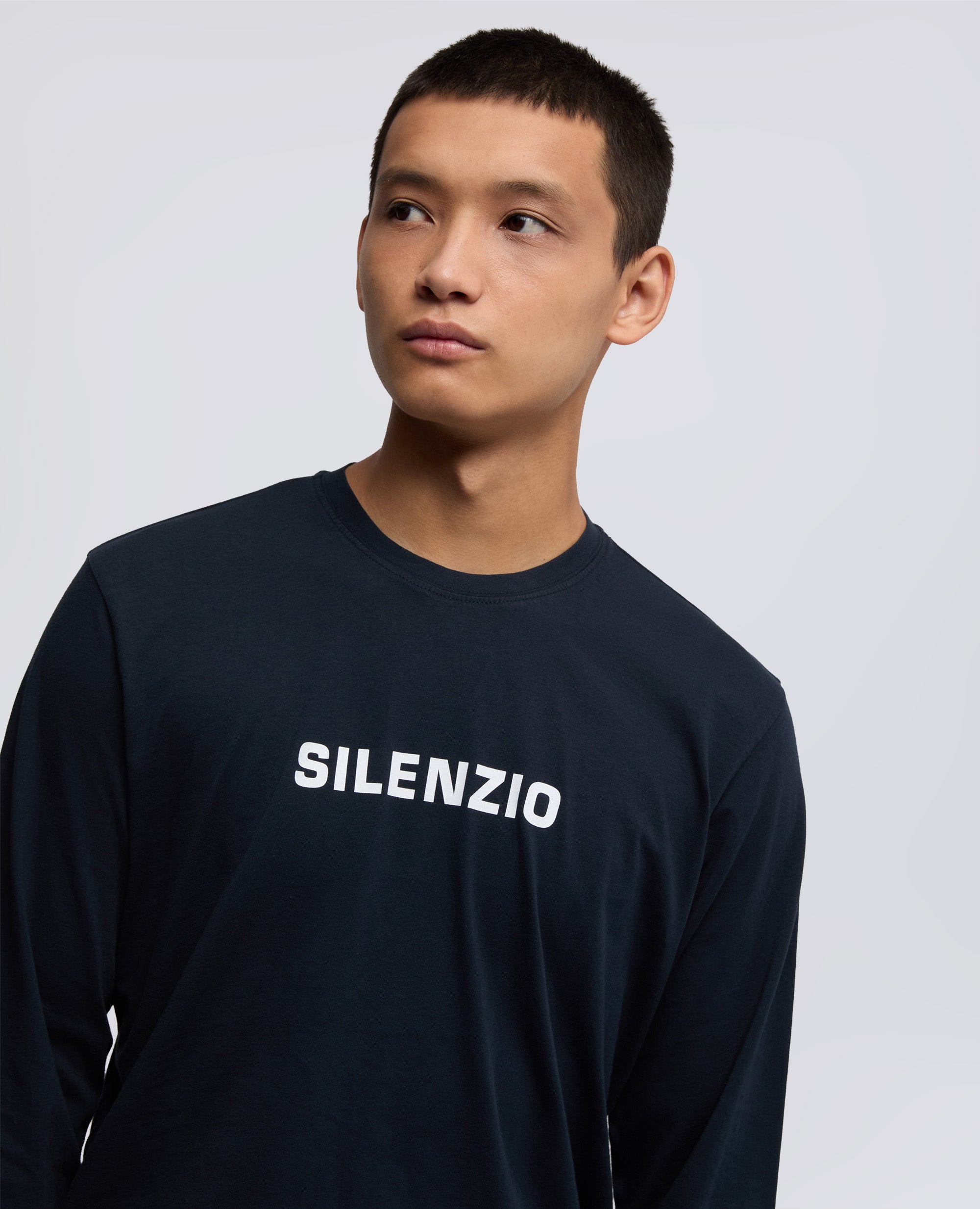 T-SHIRT A MANICHE LUNGHE SILENZIO - BLU - ASPESI