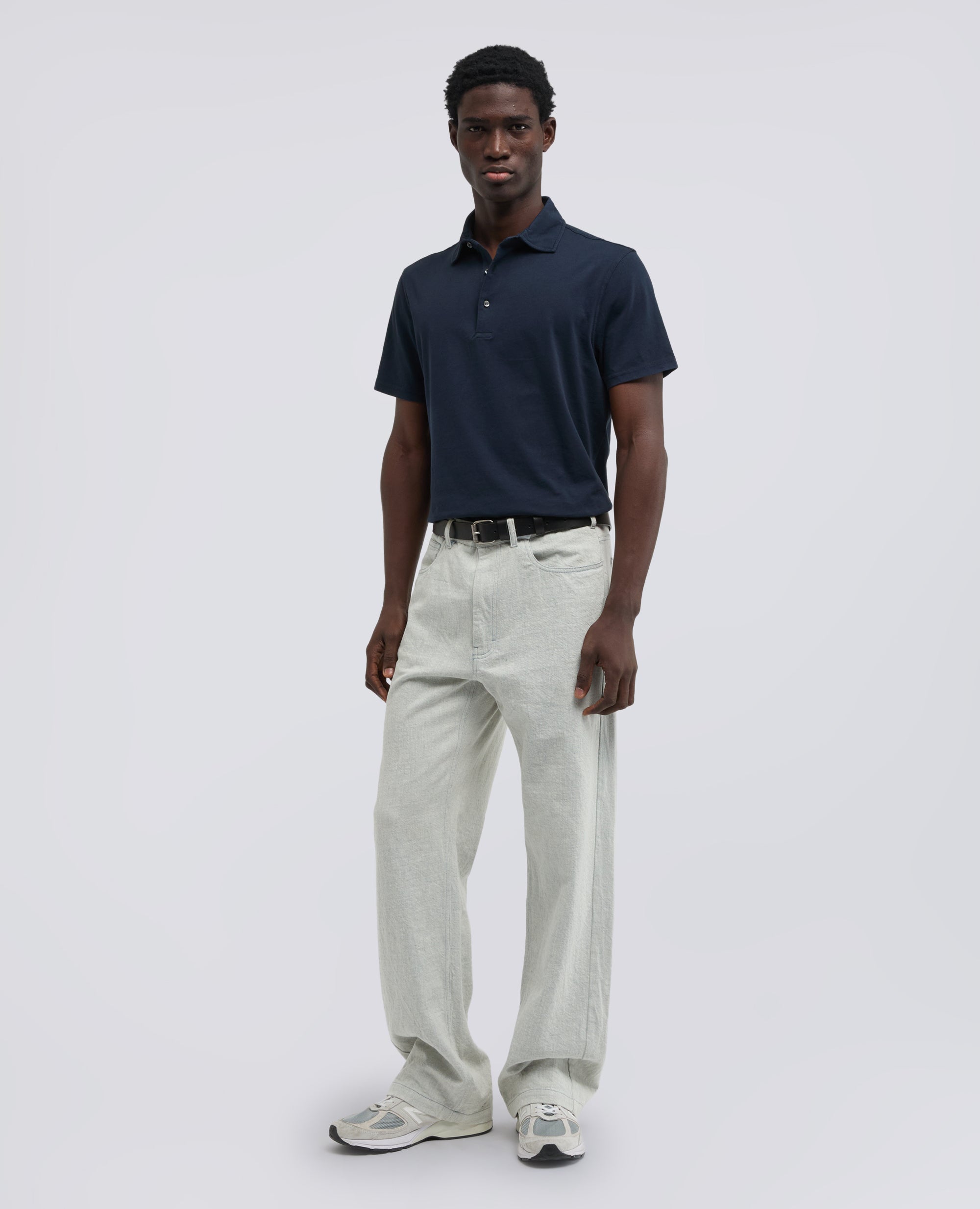 POLO IN JERSEY DI COTONE - BLU - ASPESI
