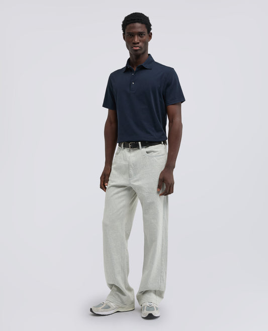 POLO IN JERSEY DI COTONE - BLU - ASPESI