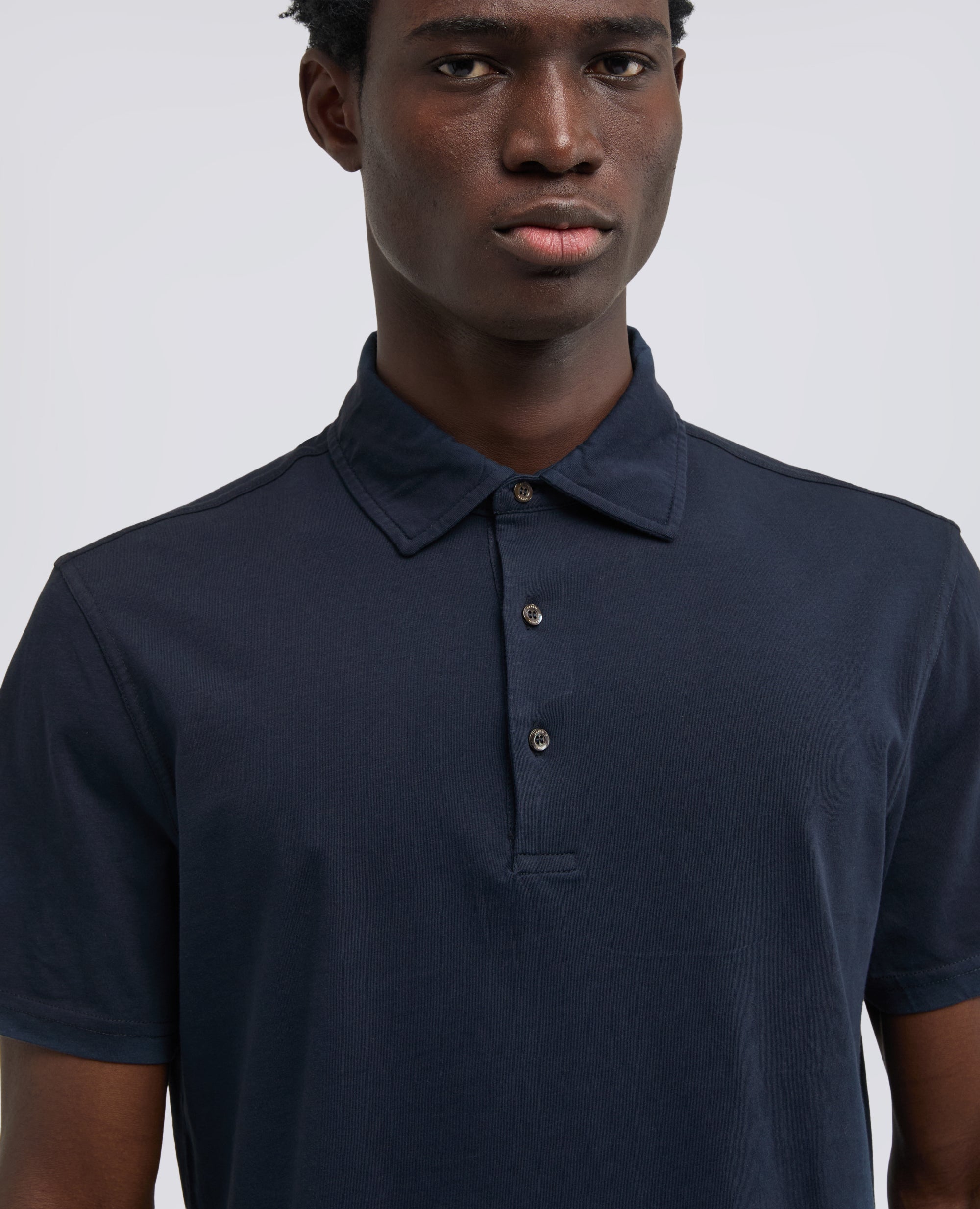 POLO IN JERSEY DI COTONE - BLU - ASPESI