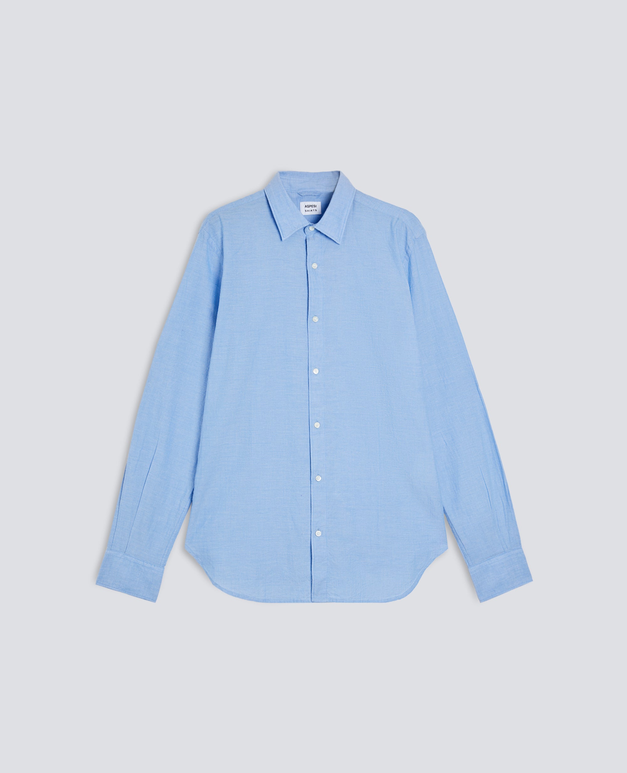 CAMICIA CLASSICA IN CHAMBRAY DI COTONE LEGGERO INDIANO - AZZURRO - ASPESI