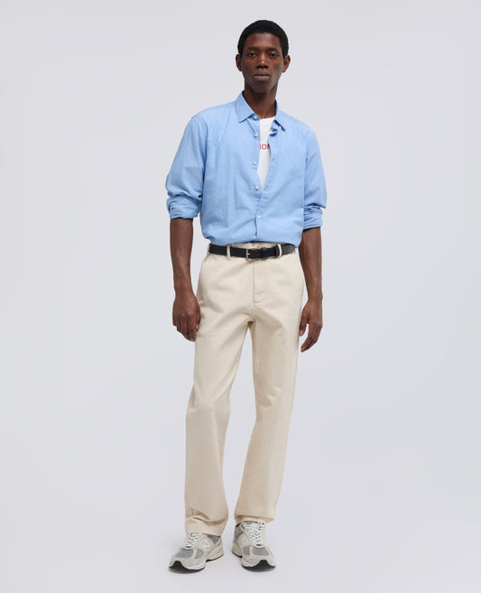 CAMICIA CLASSICA IN CHAMBRAY DI COTONE LEGGERO INDIANO - AZZURRO - ASPESI