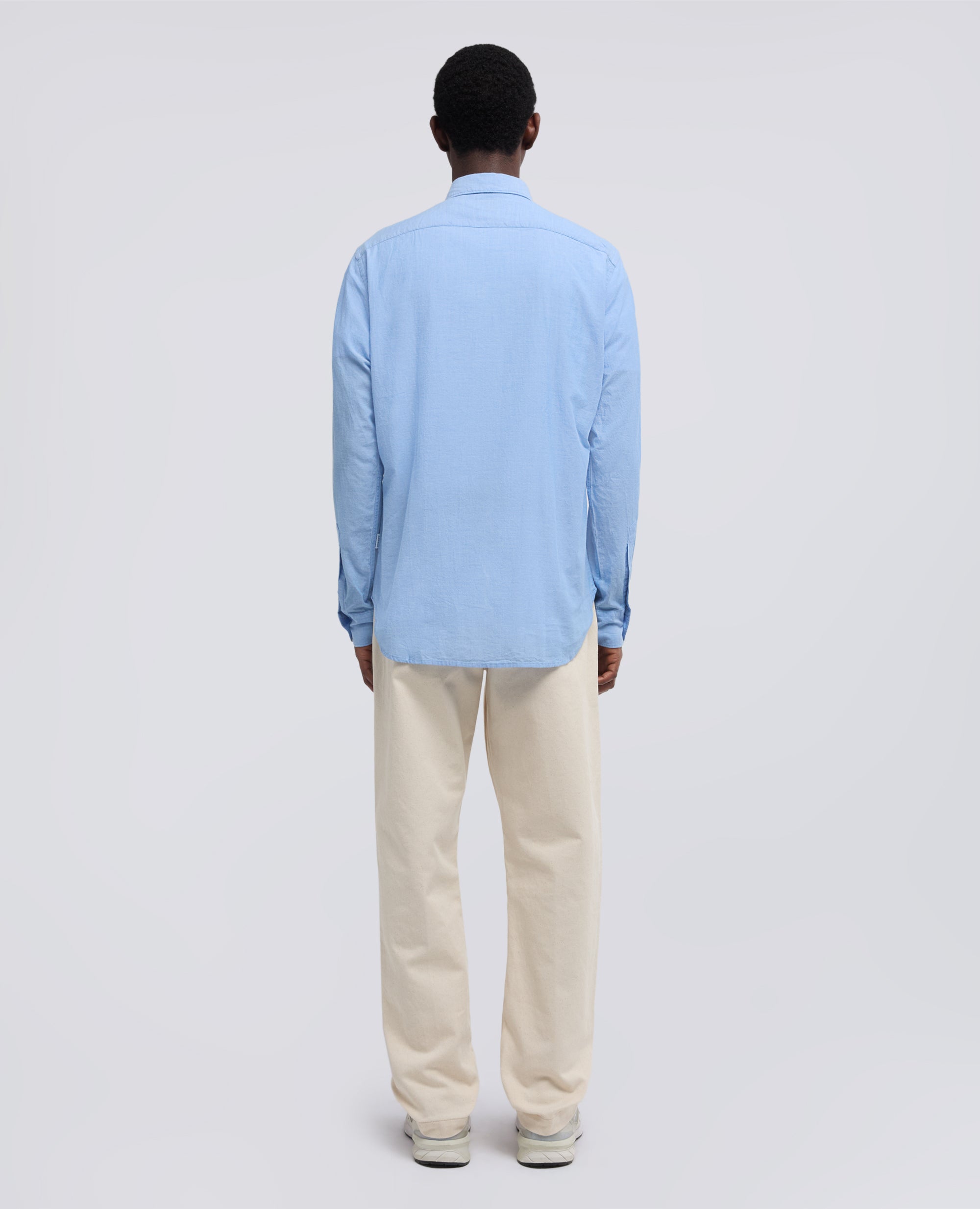 CAMICIA CLASSICA IN CHAMBRAY DI COTONE LEGGERO INDIANO - AZZURRO - ASPESI