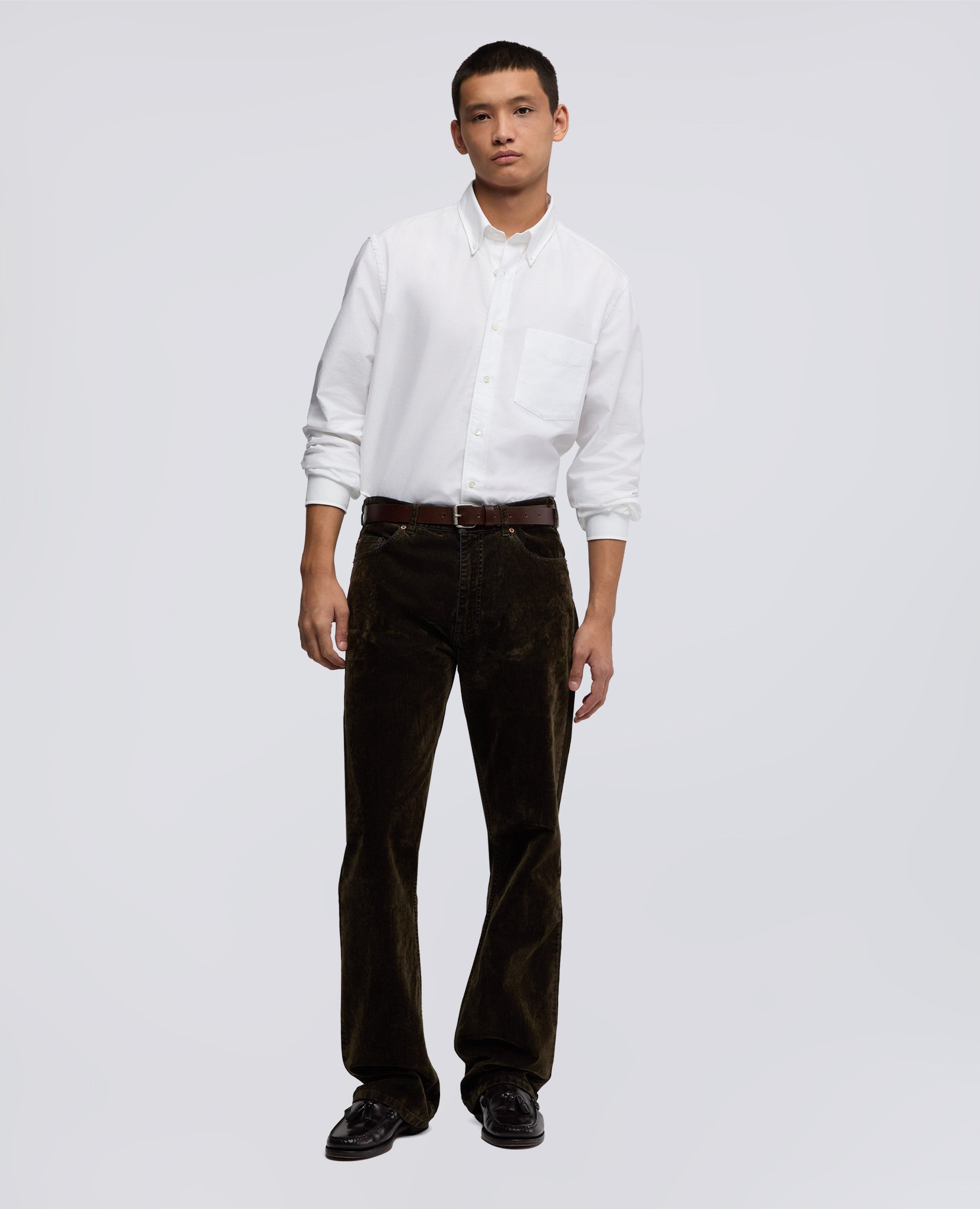 CAMICIA IN COTONE OXFORD CON COLLO BUTTON DOWN - BIANCO - ASPESI