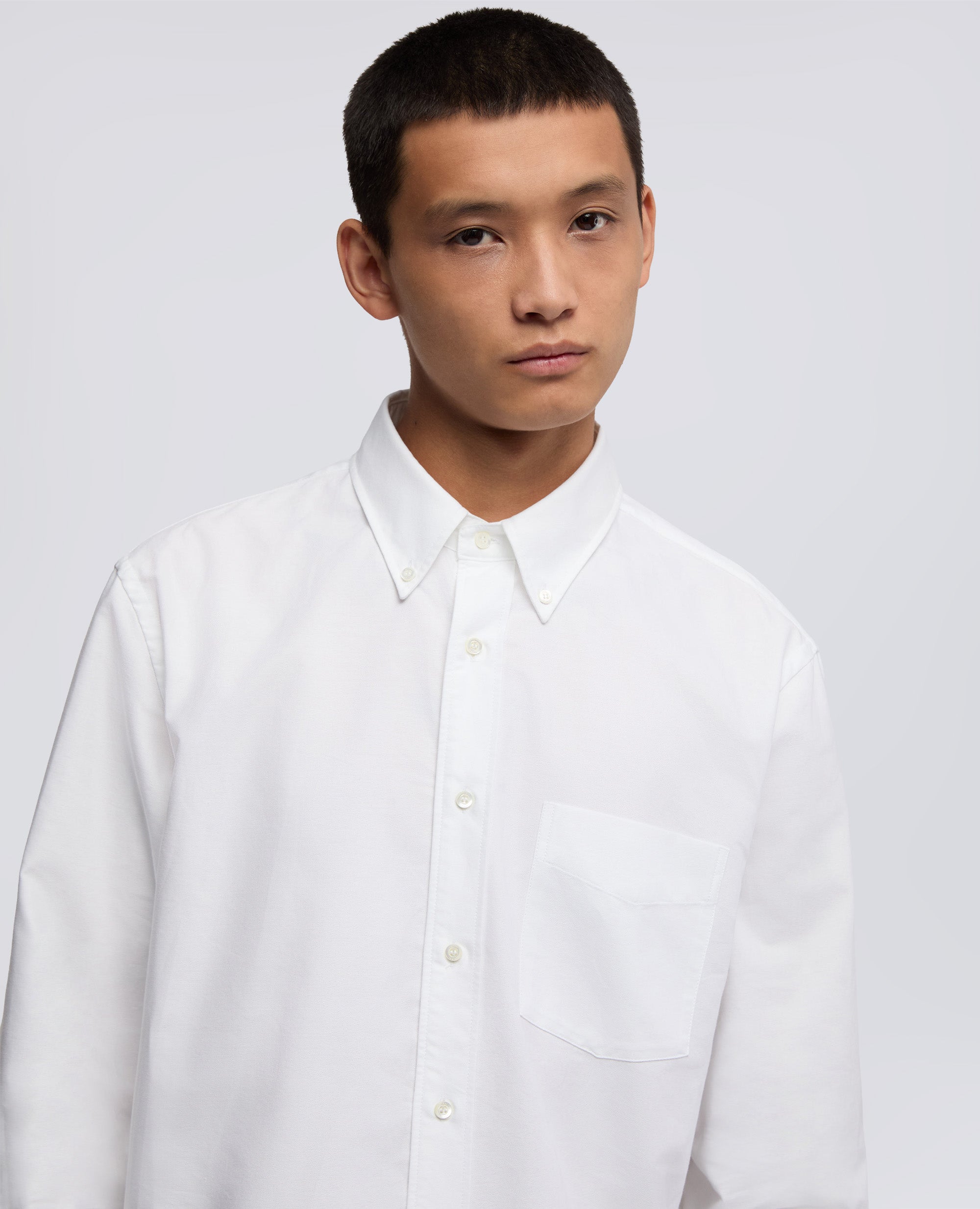 CAMICIA IN COTONE OXFORD CON COLLO BUTTON DOWN - BIANCO - ASPESI