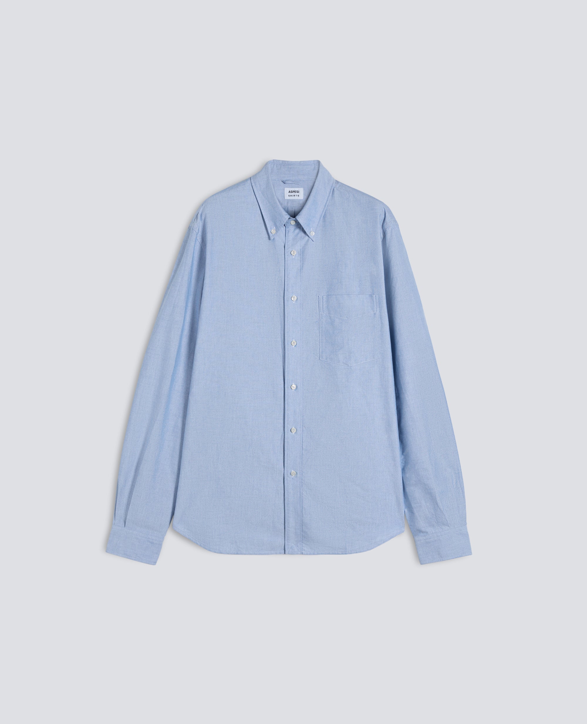 CAMICIA IN COTONE OXFORD CON COLLO BUTTON DOWN - AZZURRO - ASPESI