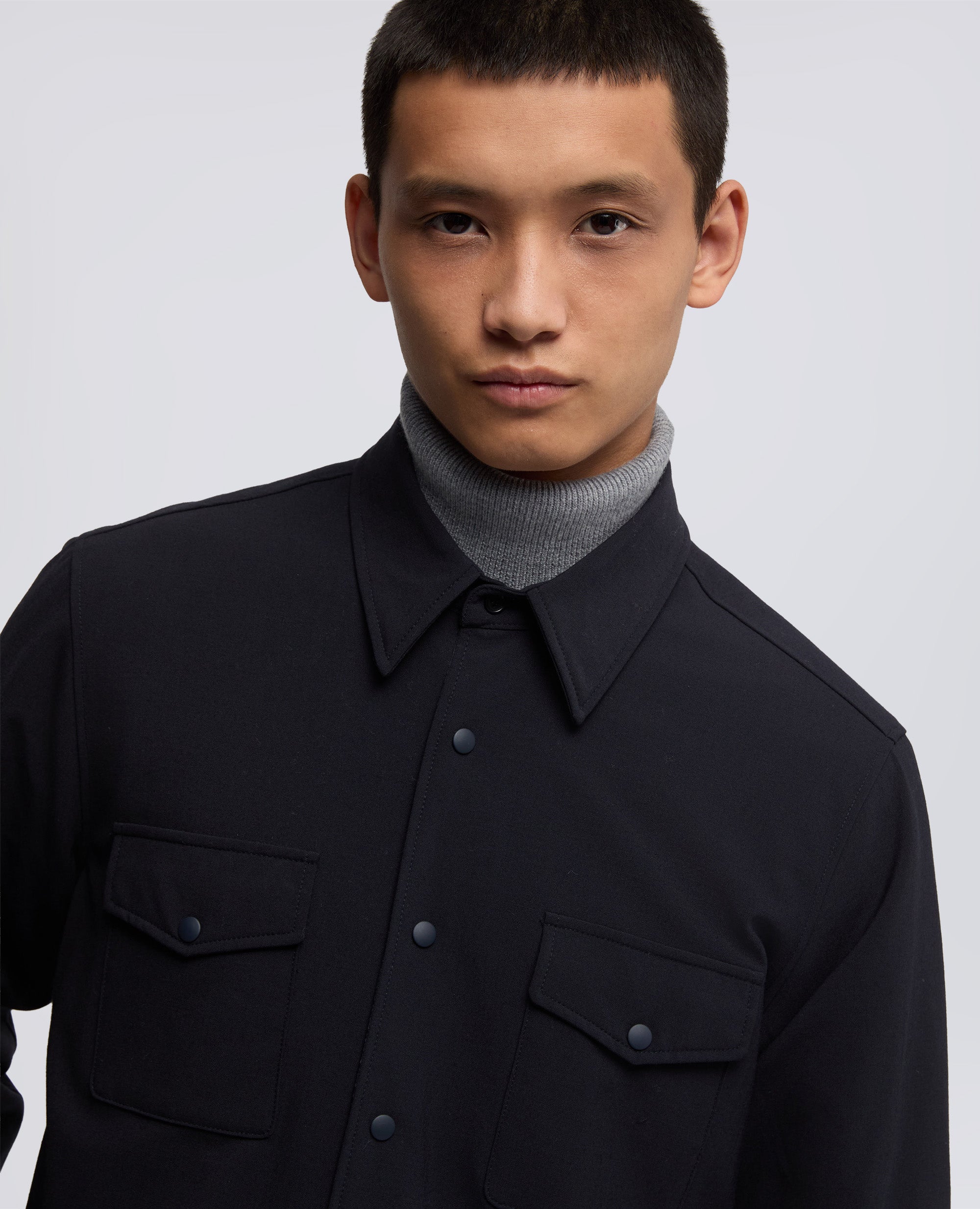 OVERSHIRT IN FLANELLA IMBOTTITA - BLU - ASPESI